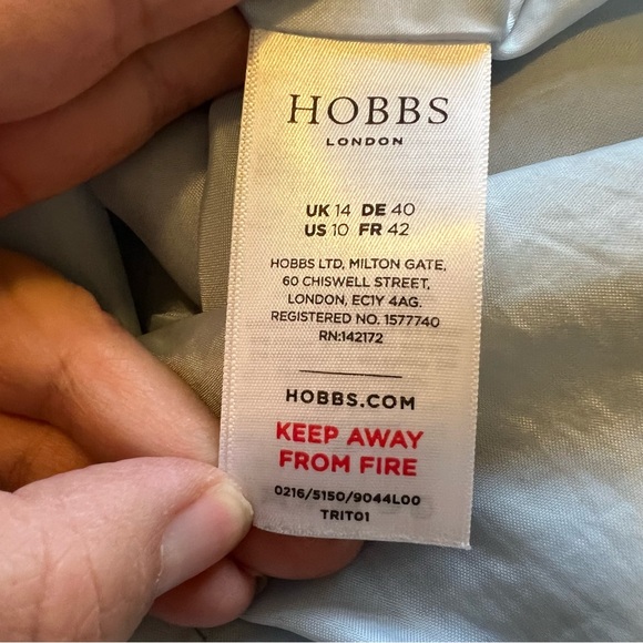 Hobbs London Light Blue/Gray Short Sleeve Wool Blend Day Dress US Size 10 - Picture 4 of 5